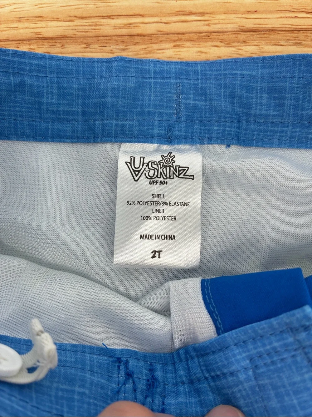 UV Skinz Boys Blue Lime Green Palm Leaf UPF 50+ Board Swim Trunks Size 2T